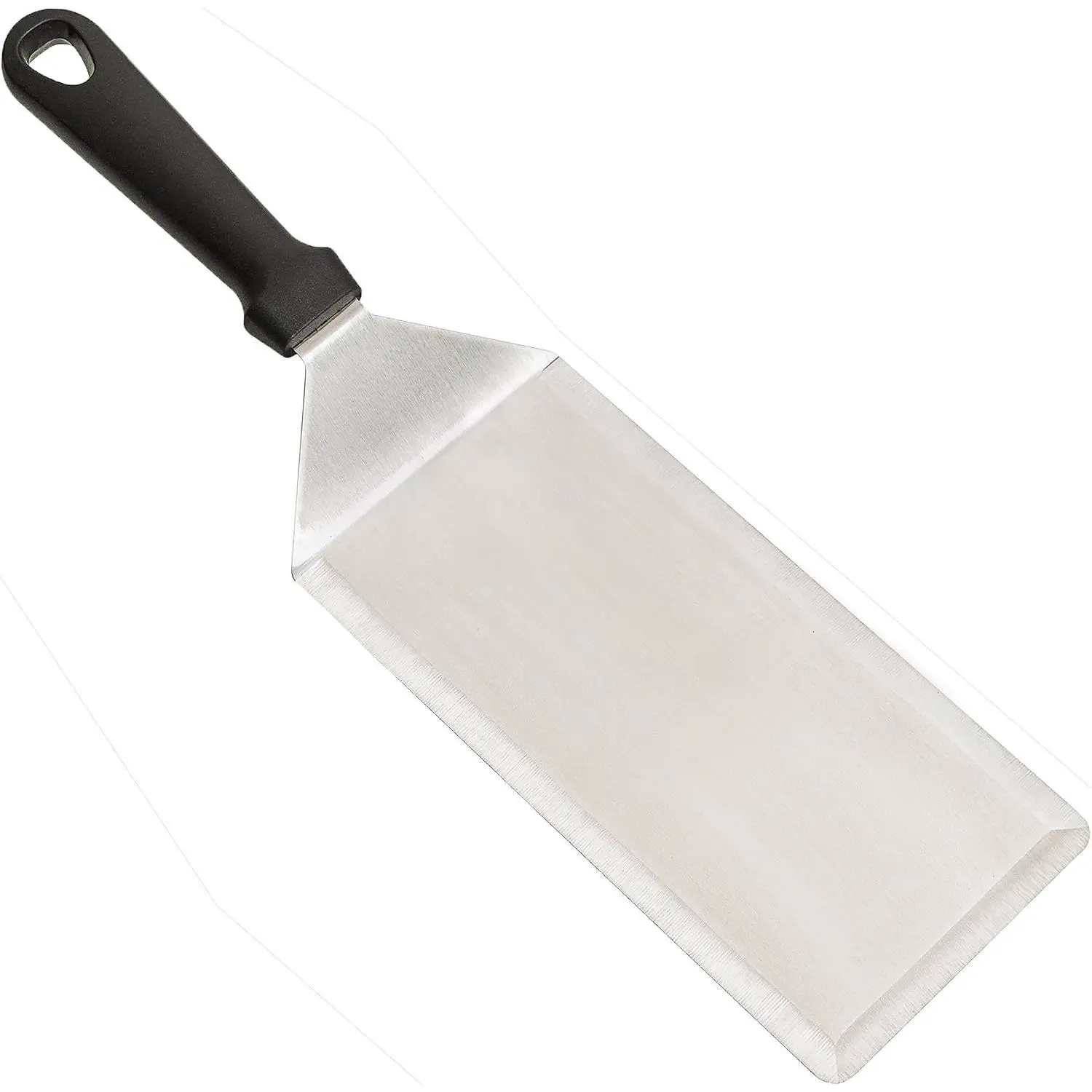 Stainless Steel Heavy Duty Big Metal Griddle Spatula - 4x8in Large Size Flat Blade Burger Smasher, Hamburger Turner, Scraper, Pancake Flipper - for BBQ & Grill, Flat Top Griddle - Commercial Grade