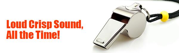 Whistle, 2 Pack Stainless Steel Sports Whistles with Lanyard, Loud Crisp Sound Whistles for Coaches, Referees, and Officials