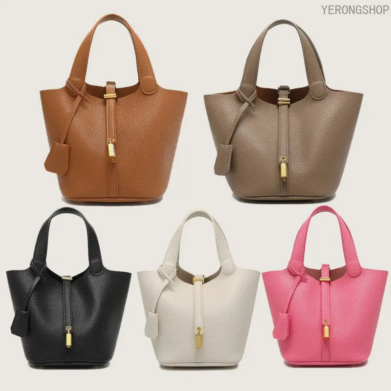 Women's Solid Color PU Leather Handbag - Minimalist Textured Tote with Inner Mini Bag, Fashion All-Match Daily Handbags for Women, All-Season, Women's Clothes