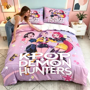 3-Piece Star Girl Pattern Quilt Cover Set, Includes 1 Quilt Cover and 2 Pillowcases, Soft Fabric, Ideal for Bedroom, Hotel, Dormitory