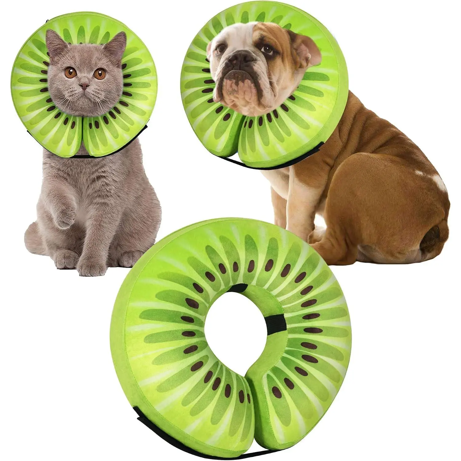 Recovery Donut Collar for Dogs & Cat,Inflatable Dog Cone Collar Alternative After Surgery,Soft Cone for Large Medium Small Dog,Adjustable Pet Neck Donut