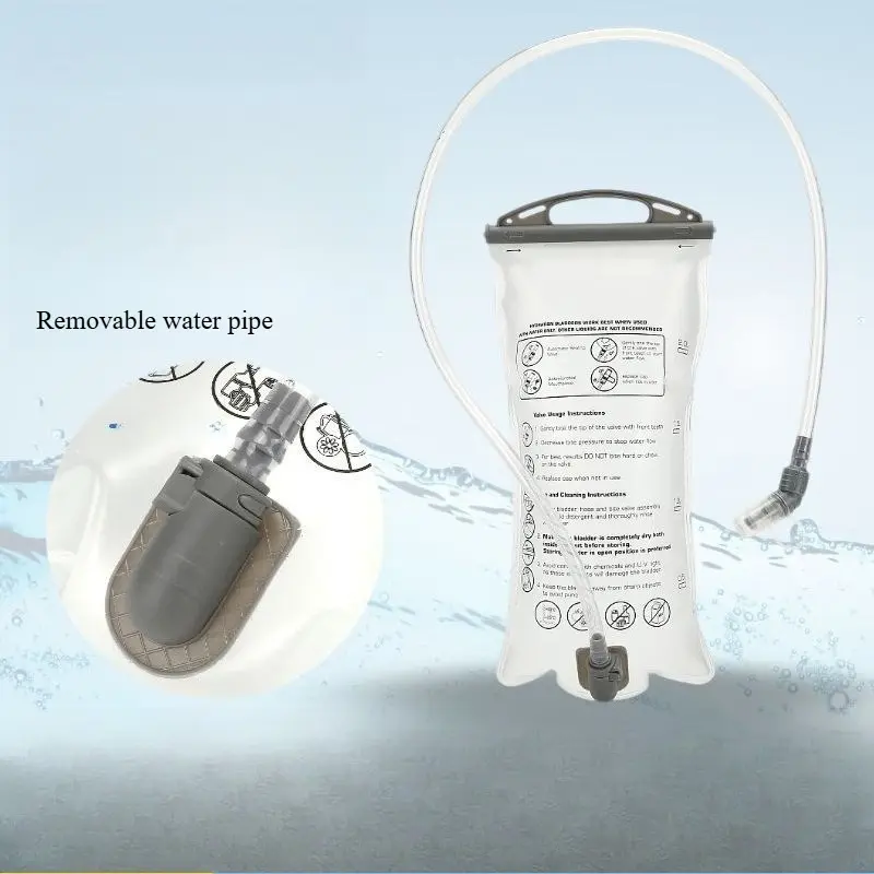 1.5L/2L/3L Leakproof Hydration Bladder, Water Bladder with Water Reservoir Hose Insulator & High Flow Bite Valve for Hiking Backpack BPA-Free Water Pouch Hydration Pack for Camping Cycling Running