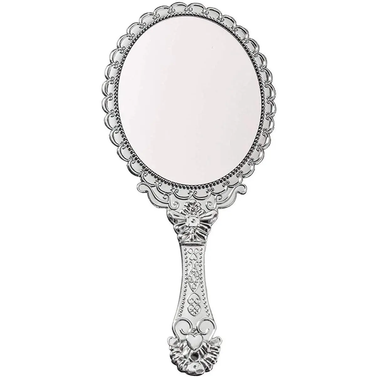 Handheld Mirror with Handle Vintage Compact for Personal Makeup Vanity Hand Held Mirror Tone Victorian Vanity Mirror 9.8x4.5in