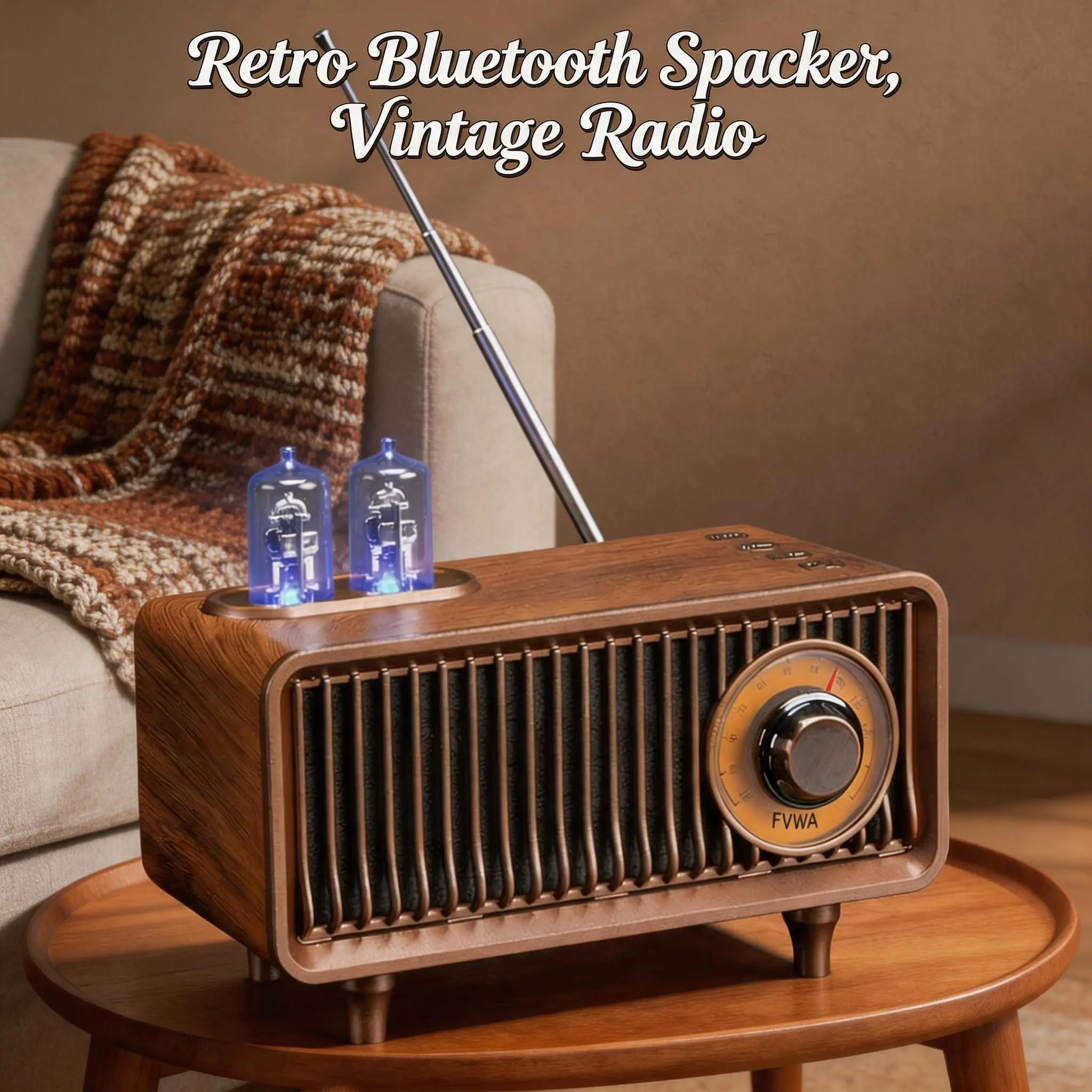 Retro Bluetooth Speaker, Multifunctional Wireless Speaker, Vintage Radio Style, Heavy Bass, Bluetooth 5.1, Support TF Card, Chargeable, for Home Decor, Camping, Travel, Party & Office Use, Great Gift for Music Lovers