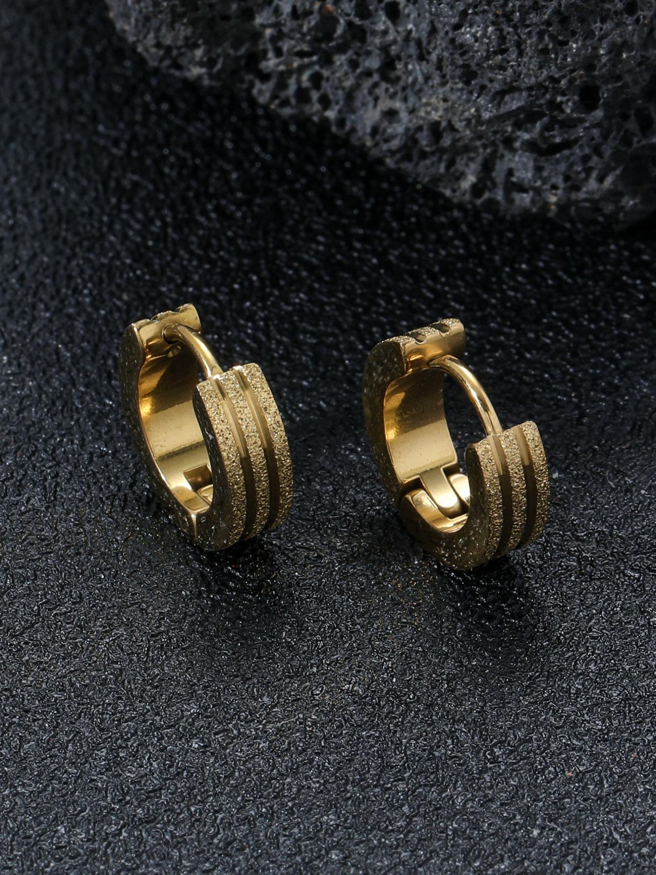 Unisex Street Style Minimalist Hoop Earrings, High Quality Earrings, 1 Pair Trendy Casual Hoop Earrings, Chic Vintage Jewelry, Punk Accessories As Gift for Women & Men