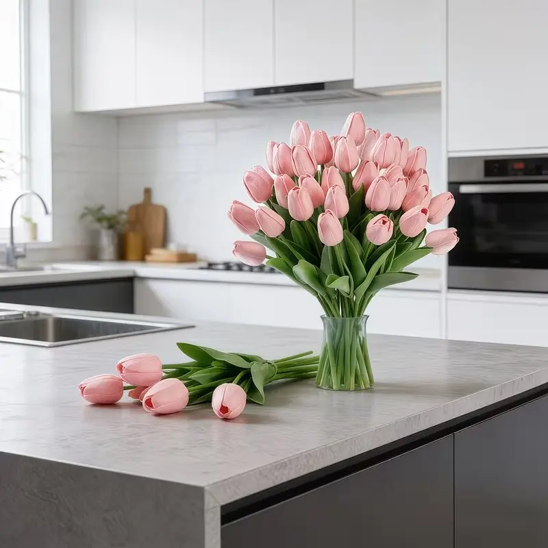 Realistic Artificial Tulip Flowers, Easter & Spring Bouquets, Plastic Table Centerpieces, Wedding Decor, No Maintenance