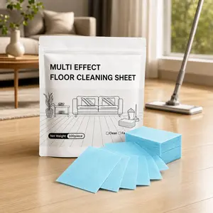 100 Pack Household Multi-Effect Floor Cleaner Tablets - Water-Soluble Mopping Sheets, Concentrated Dissolvable Slices for Bucket/Container Use on Wood, Tile, Plant-Based, Low-Odor, Eco-Friendly, Antibacterial Deodorizing Polish