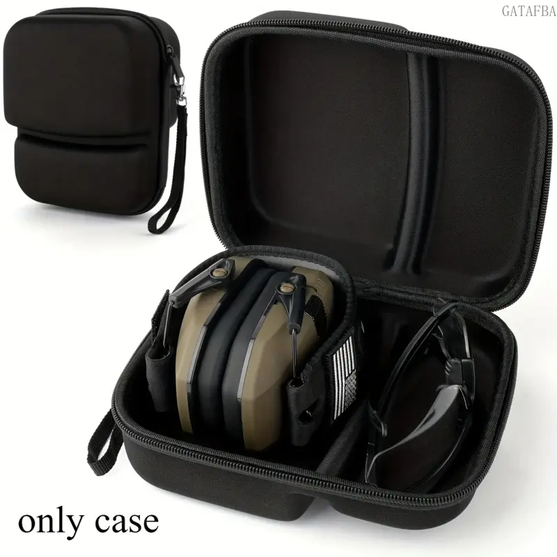 Unisex Slim EVA Hard Cover for Headsets - Zippered, Portable Protection Case for Noise-Cancelling Ear Defenders, Headphone Accessories - Ideal for Shooting, Outdoor Travel Sturdy