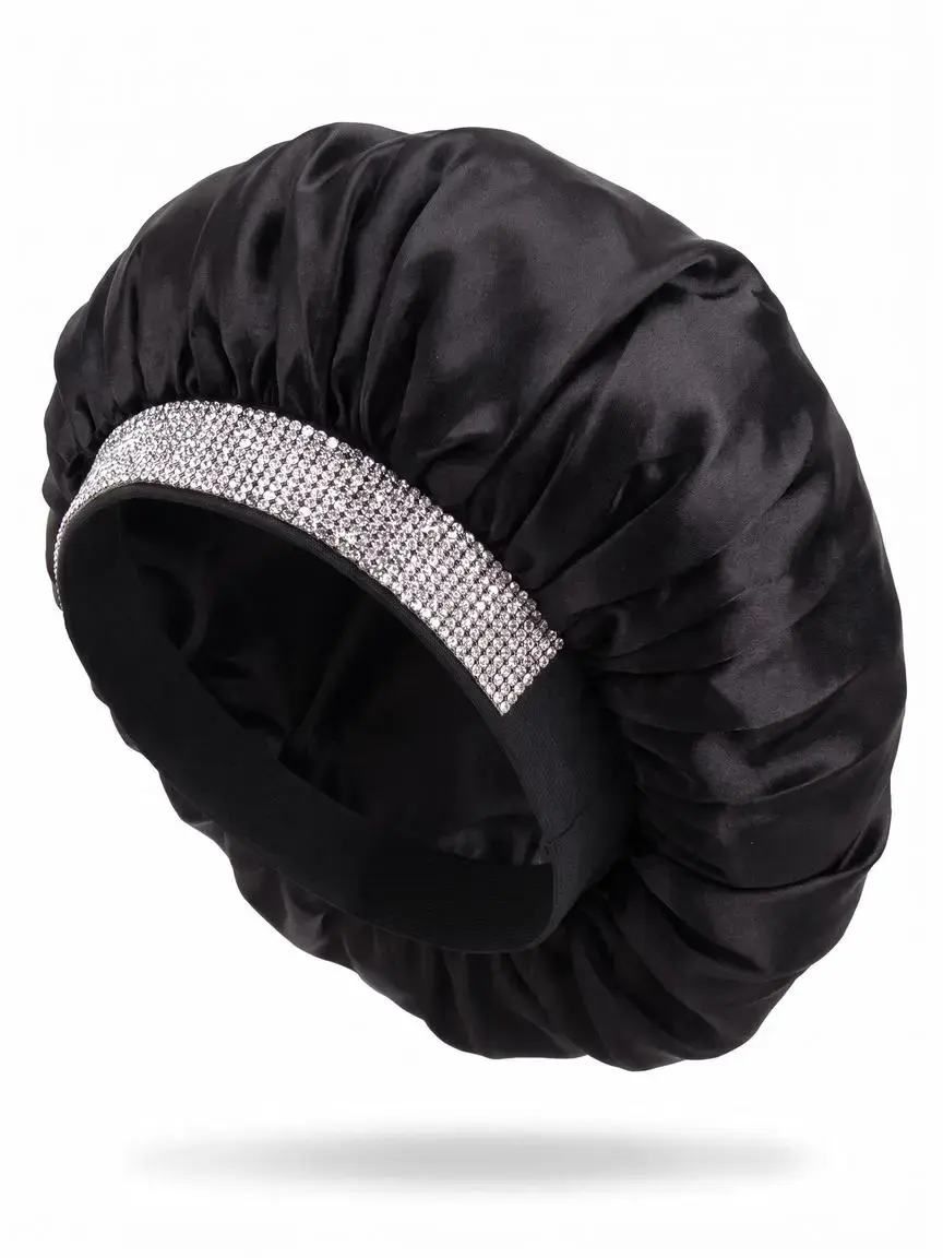 Trendy Rhinestone Sleep Cap, Sleeping Bonnet, Sleep Bonnets for Men and Women, Unisex, Soft Comfortable Material, Ideal for Daily Beauty, Hair Care and Haircare, Perfect Holiday Gift
