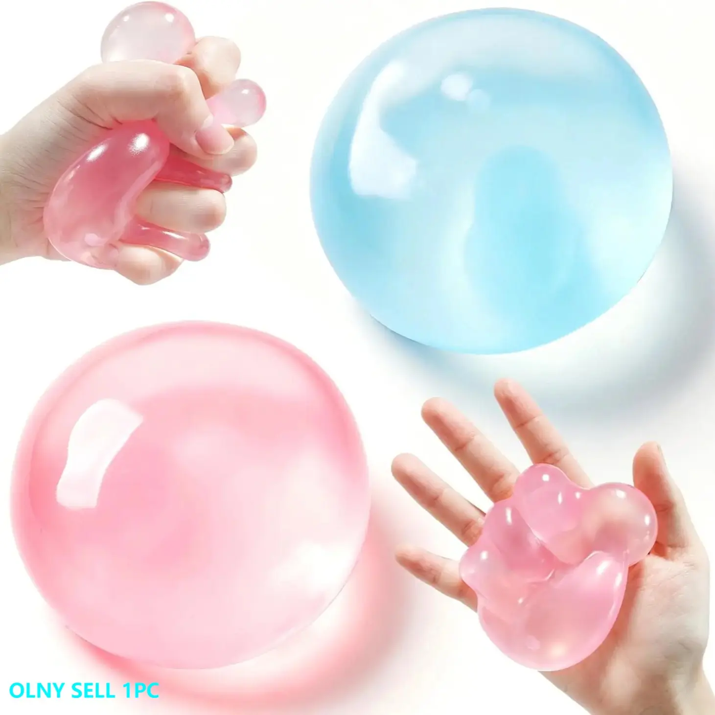 Coconut Oil Squishy, Shapeable No Rebound Stress Relief Ball, Stress Reliever, Fun Decompression Sensory Fidget Toy, Study Work Relaxation Desk Decor, Fun Anxiety Gift for Adults & Kids 1PCS