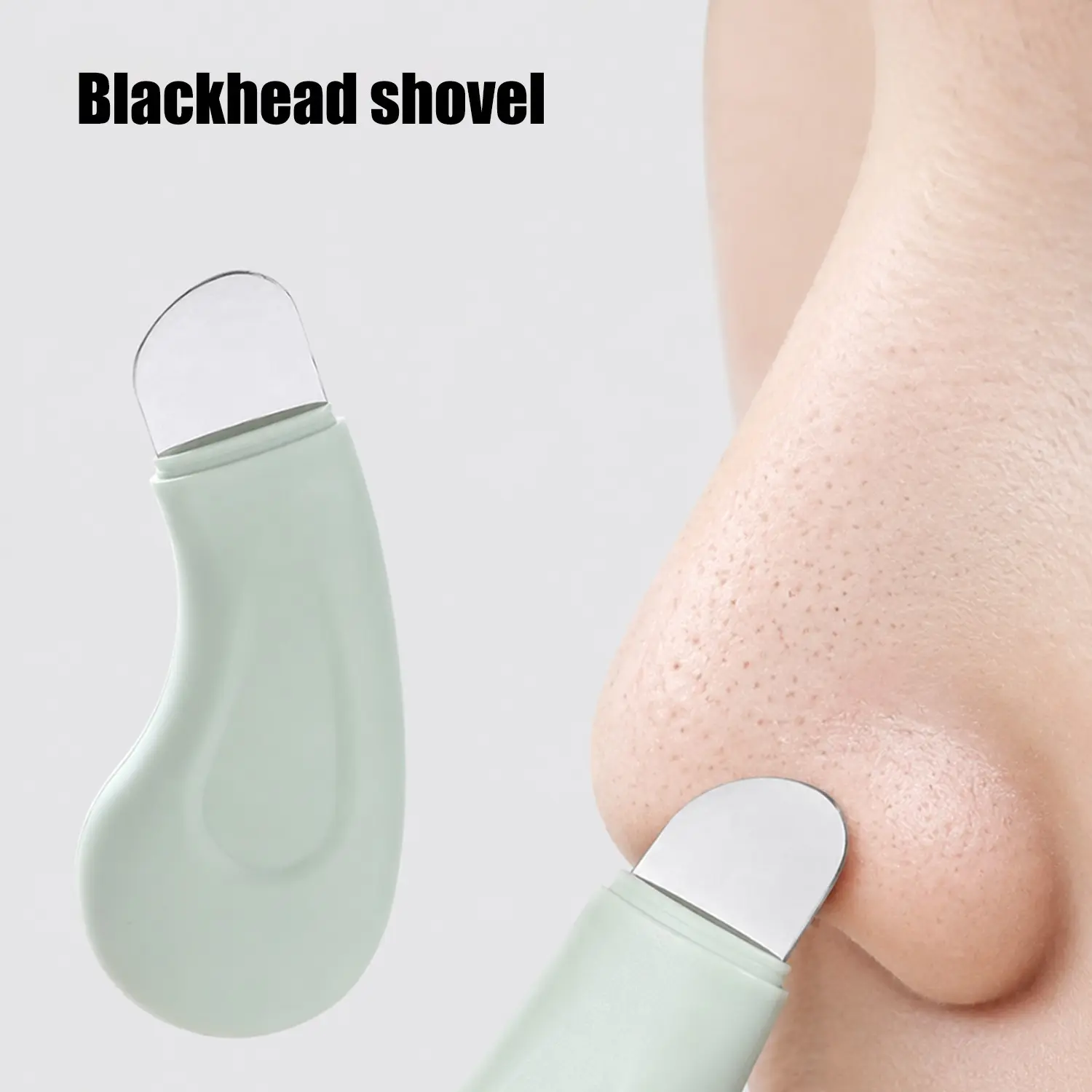 Blackhead Remover Tool, Stainless Steel Face Scraper for Deep Cleansing, Facial Pore Cleaning, Gentle Skin Scrubber Face Spatula with Cover and Handle, Nose Blackhead Remover, Facial Care Tool for Men and Women