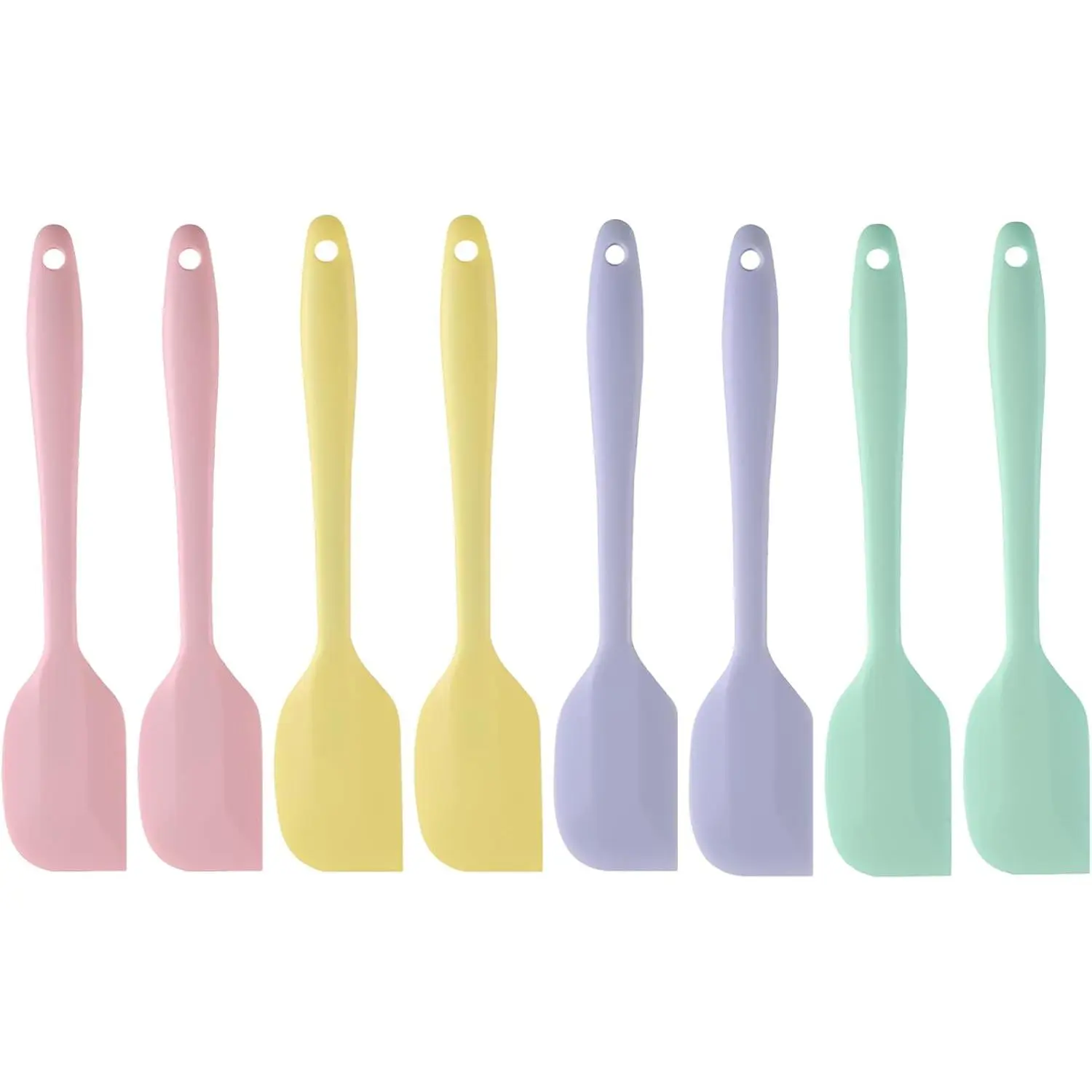 8 Pack Mini  Spatula Set, 8.3 Inch Small Rubber Spatula Heat Resistant, Heat Flexible  Spatulas Cake Spatula Scraper Cooking for Mixing, Baking, Non Stick Pans
