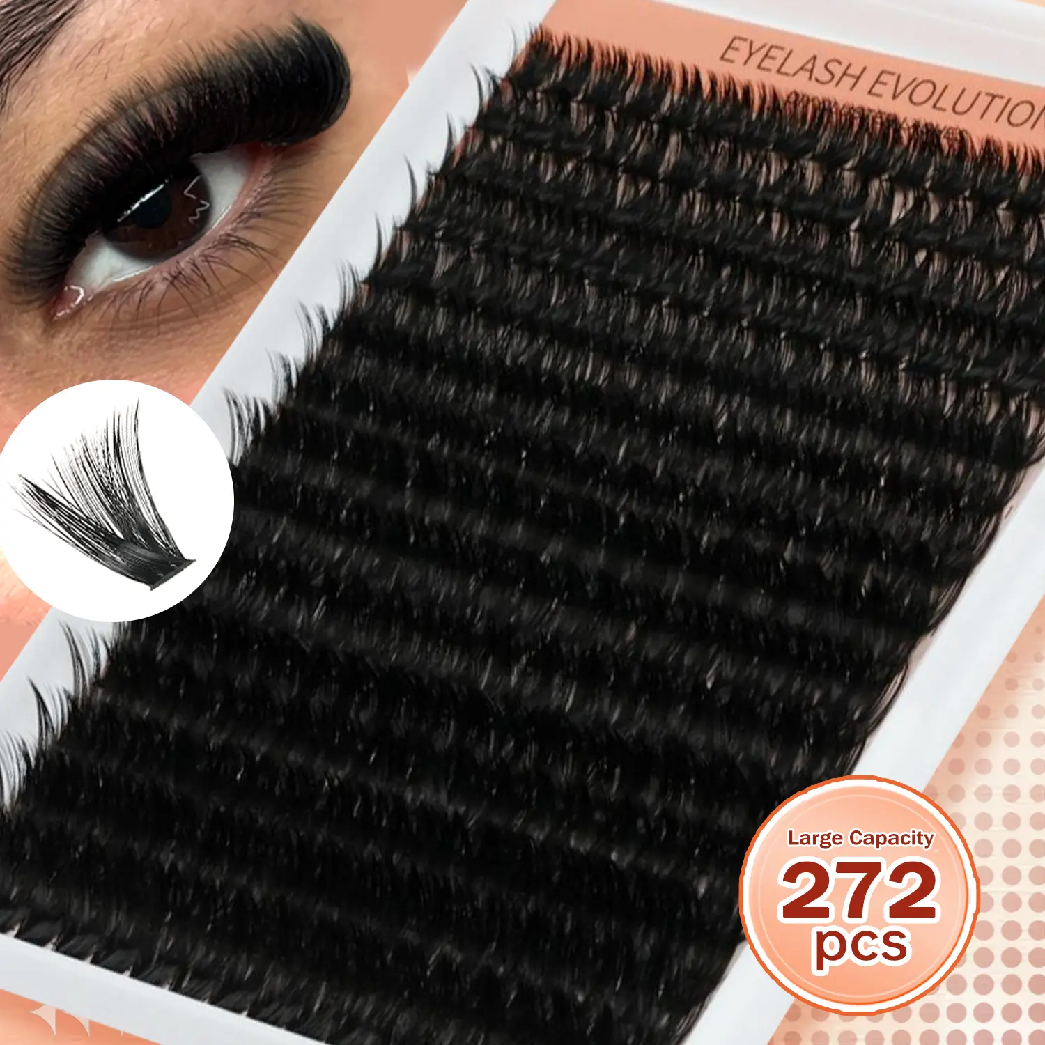 100D Volume Lash Cluster 272 PCS 8-16mm DIY Kit Fluffy Bold Look Reusable Lash Clusters Beginner Friendly, Perfect for all Occasions