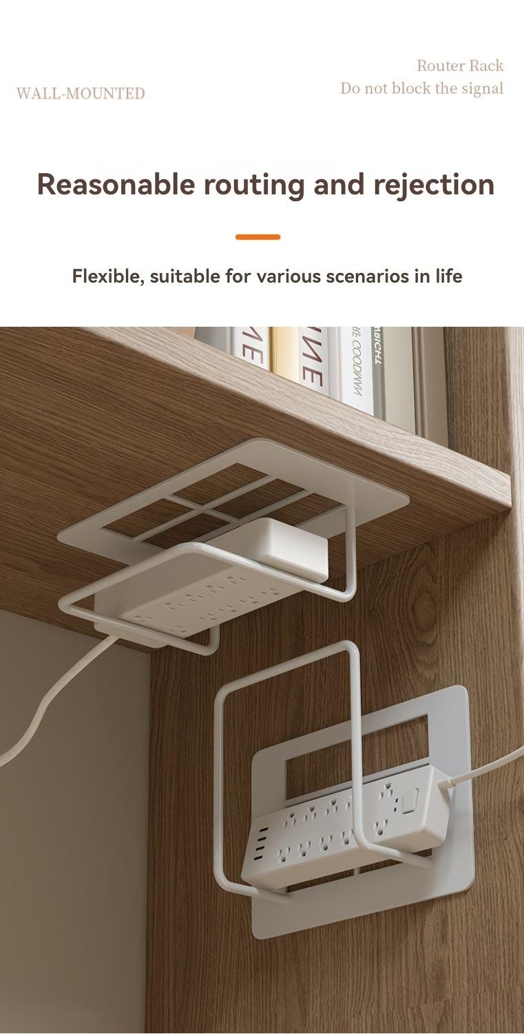 1 Pack No Drilling Router Wall Mount Bracket Multi Functional Shelf for Set Top Box WiFi Router Living Room Home Storage Organizer