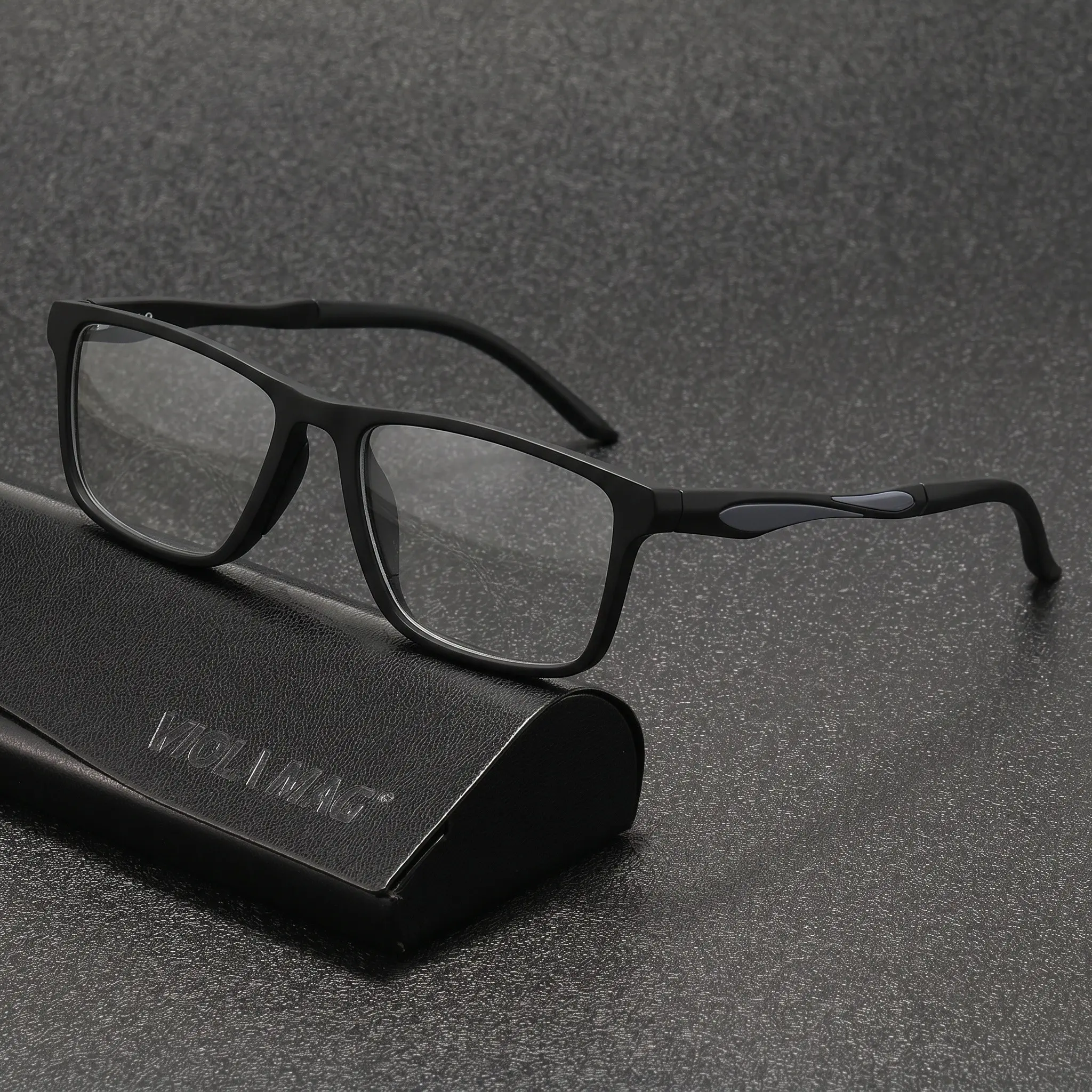 Gigula Classic Matte Square Men's Reading Glasses, Lightweight Non-Slip Temple Frames, Ideal for Work and Daily Use