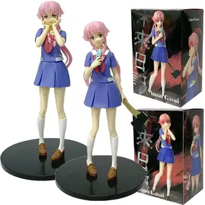 17CM  Anime Future Diary Action Figure Mirai Nikki Yuno Gasai Face Hugging Posture Cute Model Toys Decoration Christmas Gifts