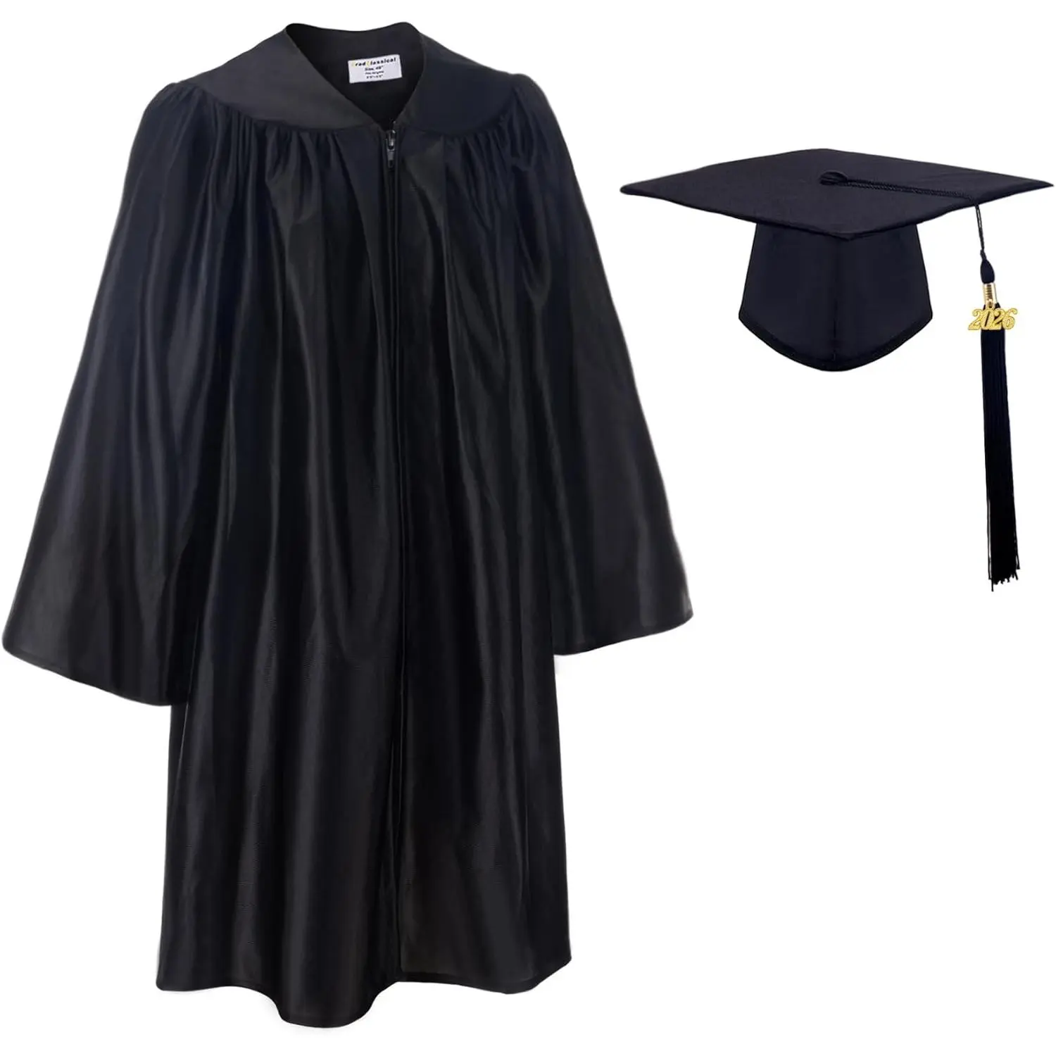 Shiny Graduation Cap and Gown 2026 Set with Matching Tassel for Preschool and Kindergarten Boys and Girls