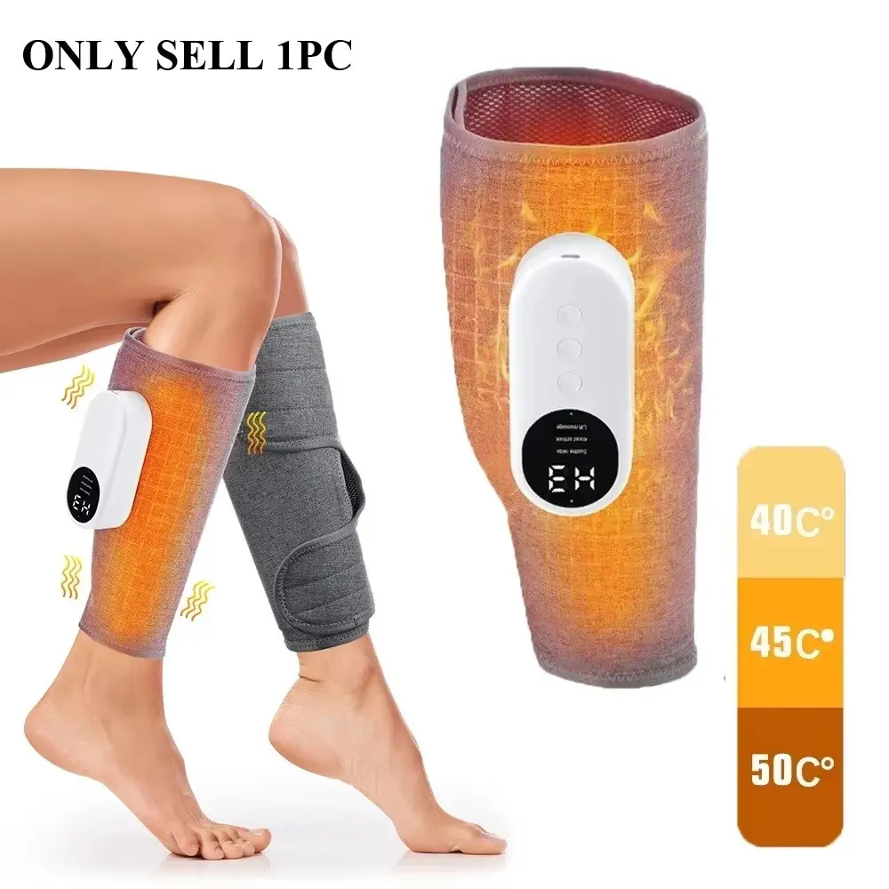Wireless Calf Massage Gun Kit, 3 Massage Modes & 3 Heat Settings, Rechargeable Leg Massager, Relieves Muscle Pain & Fatigue