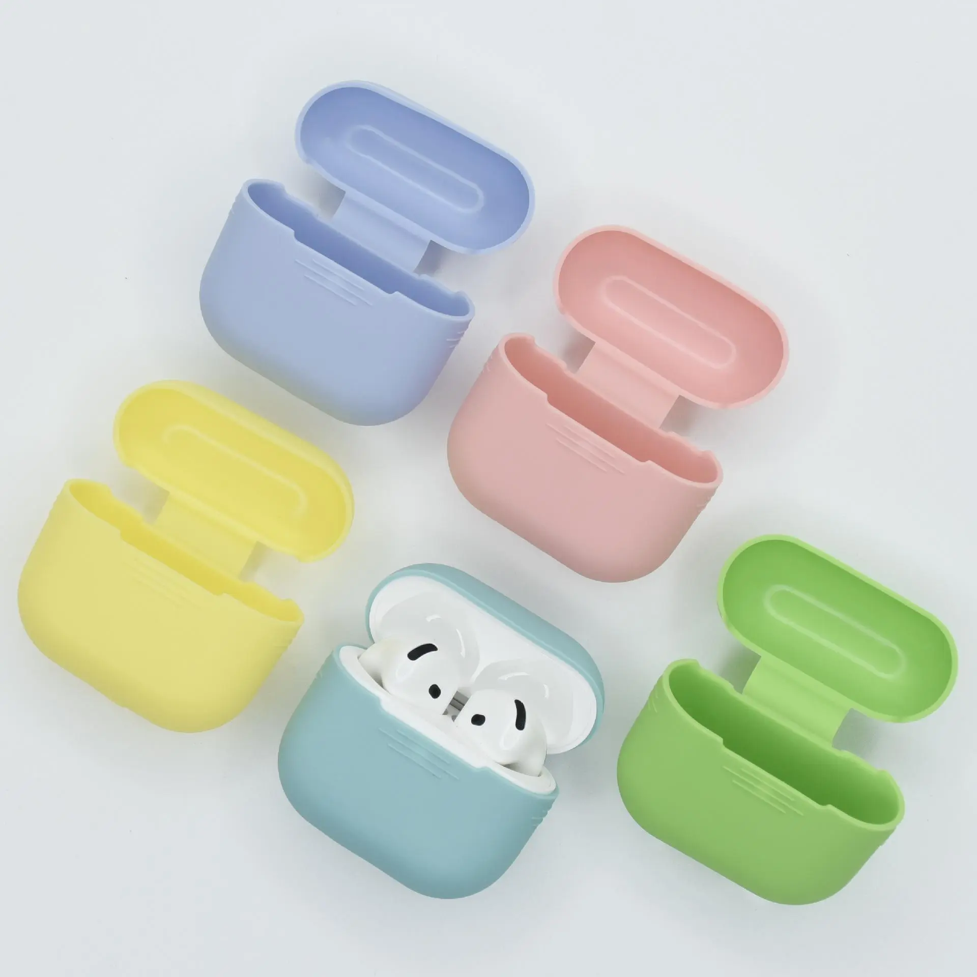 Slim Fit Smooth Silicone Earbuds Case, Ultra-Light and Shockproof with Wireless Charging Support for Daily Use, Protection