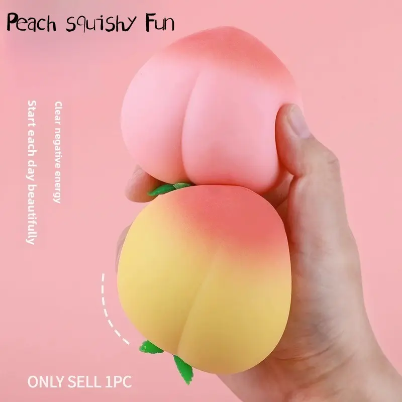 Realistic Peach Stress-Relief Toy, Large Soft Slow-Rebound Squishy Fidgets, Suitable for Adults and Children, Holiday Gift, Sensory Stress Reliever
