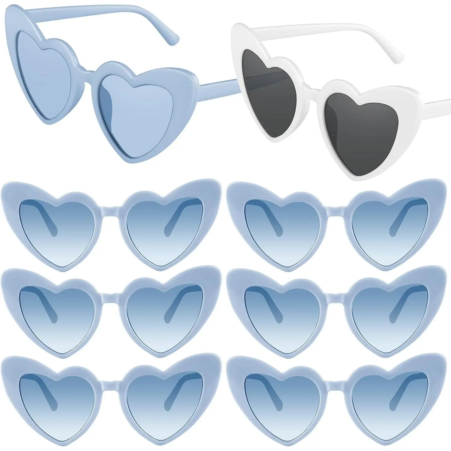 8 Pack Bachelorette Sunglasses Heart Shaped Sunglasses  Heart Glasses for Women Wedding Party Decor