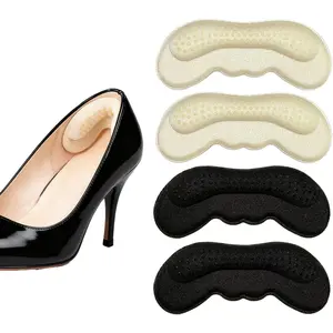 Heel Pads Heel Grips Liner for Shoes Too Big and Loose Heel Cushion Inserts & Protectors for Blisters, Friction Pain for Women Men (2 Pairs, Black and White)
