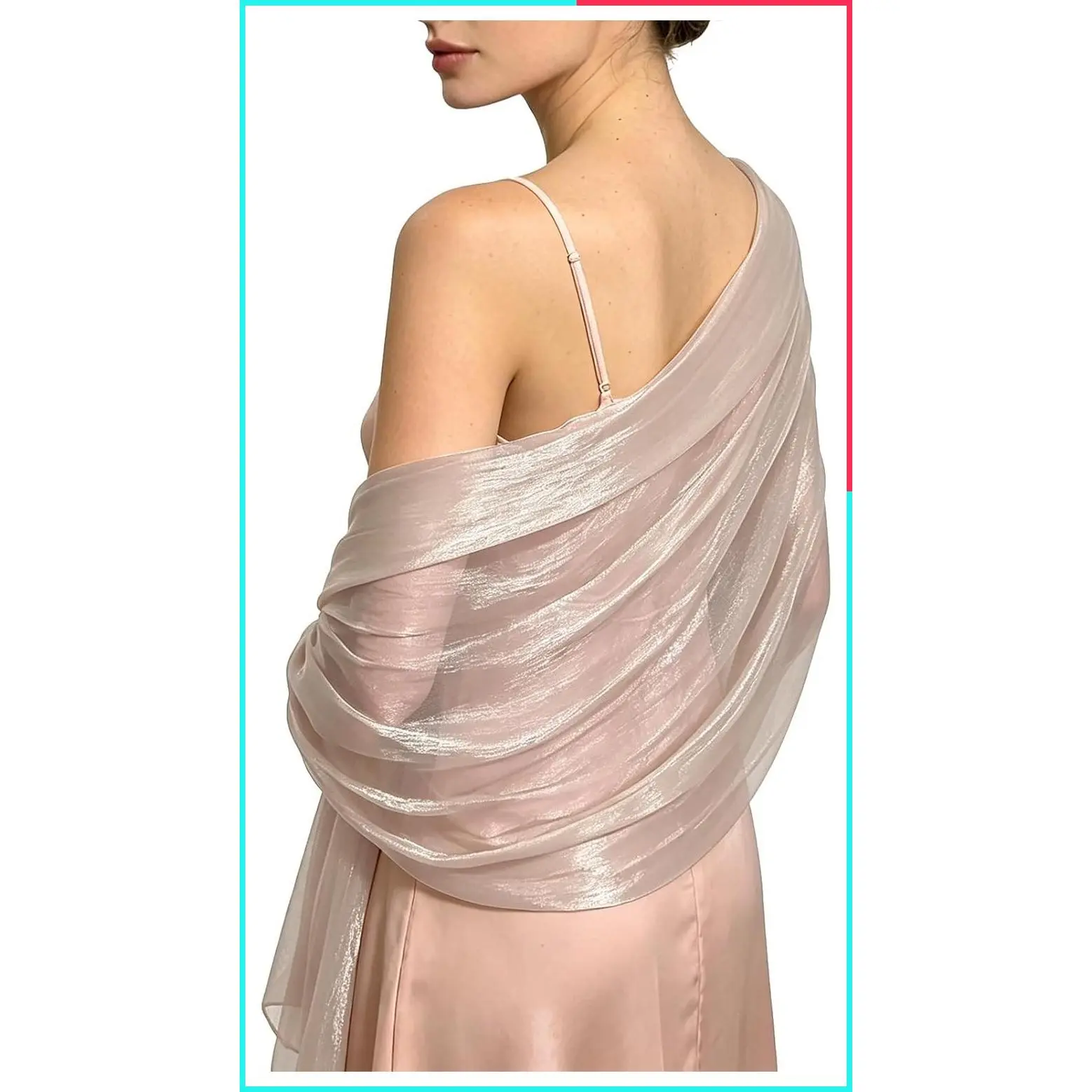 Shawl Wraps for Women Sparkly Sheer Chiffon Scarf for Evening Dress Party Festival Wedding