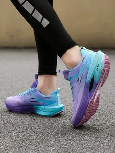 Men's Rotary Buckle Mesh Running Shoes, Shock-Absorbing Responsive Sneakers, Lightweight Non-Slip Laceless Running Shoes