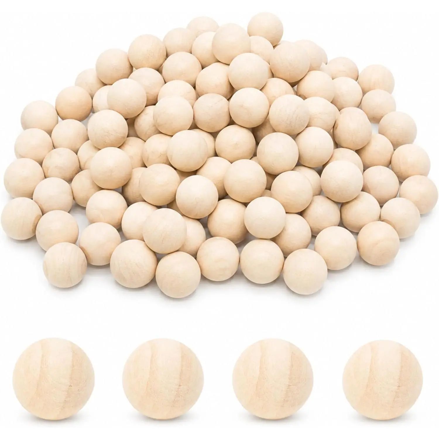 120 count Wooden Round Ball 3/8" (10mm) | Unfinished  Balls for Crafts,  Beads, Crafting  Rounds, Wooden Circles, DIY Project