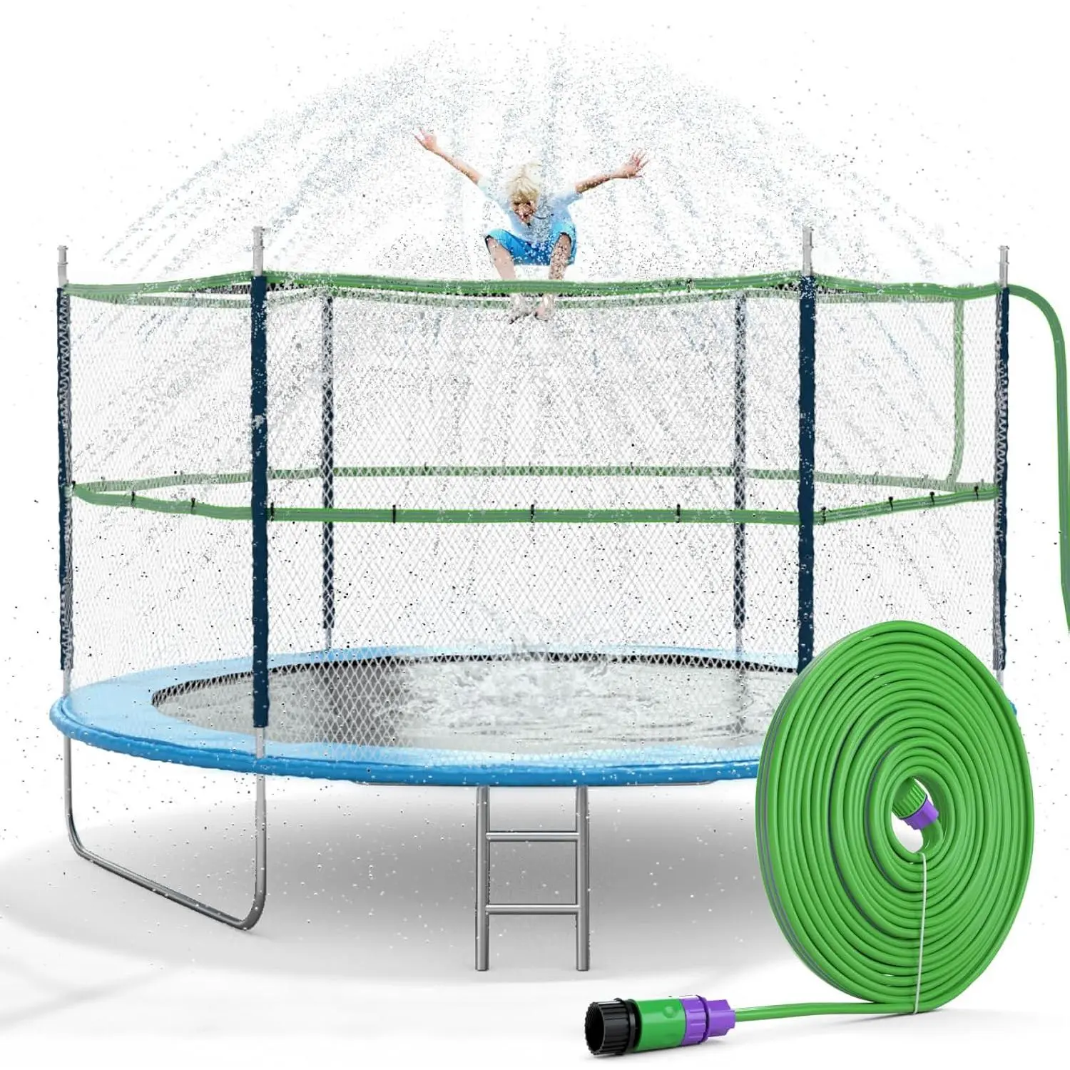 Trampoline Sprinkler Kids Outdside: Trampoline Accessories Waterpark Tropical Party Summer Outdoor Fun Water Games Toys Sprinklers Backyard Water Park Activity Toy for Kids Boys Girls (39FT)fidget toys