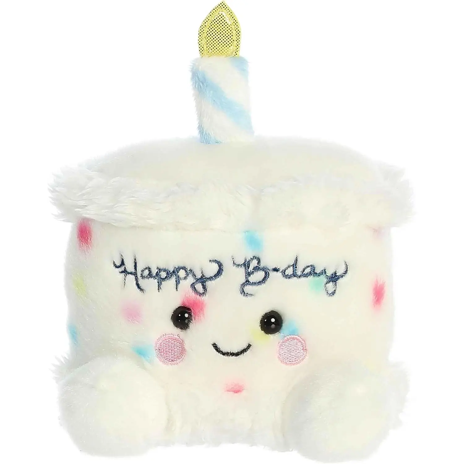 Adorable Palm Pals™ Happy B'Day Cake Stuffed Animal - Fun Collectible Plush for Kids and Adult Collectors - Perfect for Decorating Rooms and Birthday Gifts - White 5.5 Inches