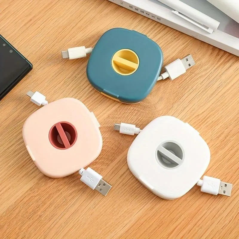 Portable Cable Winder, Retractable Cable Holder For Wrapping Earbuds USB Phone Mouse Cords Earphone Wire Charger