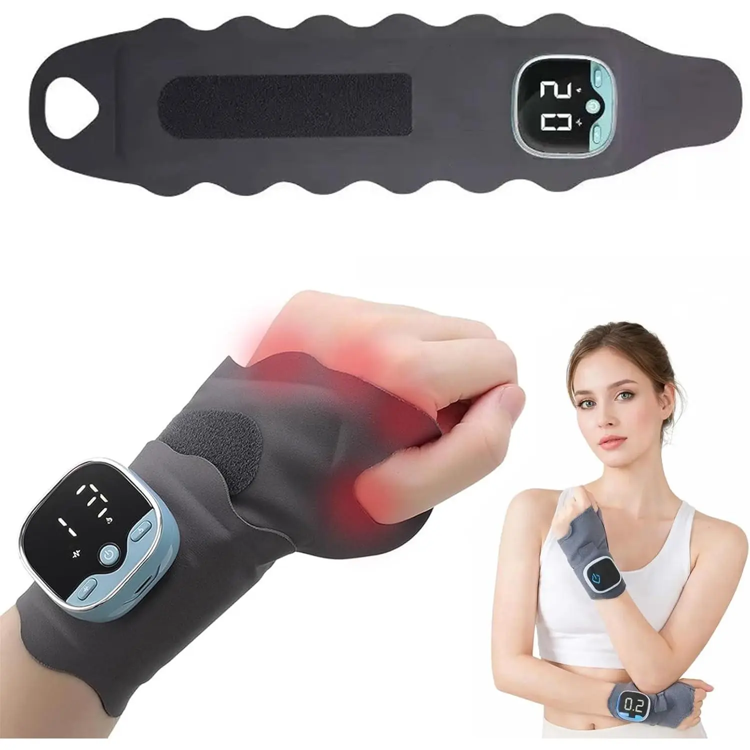 Wearable Thermal Warm Wireless Wrist Heating Pad - Ergonomic Rechargeable Tendon Massager, 3 Adjustable Heat Levels, Portable for Office, Outdoor Sports (1Pcs), Wearable Heating Pads, Wireless Heating Pad