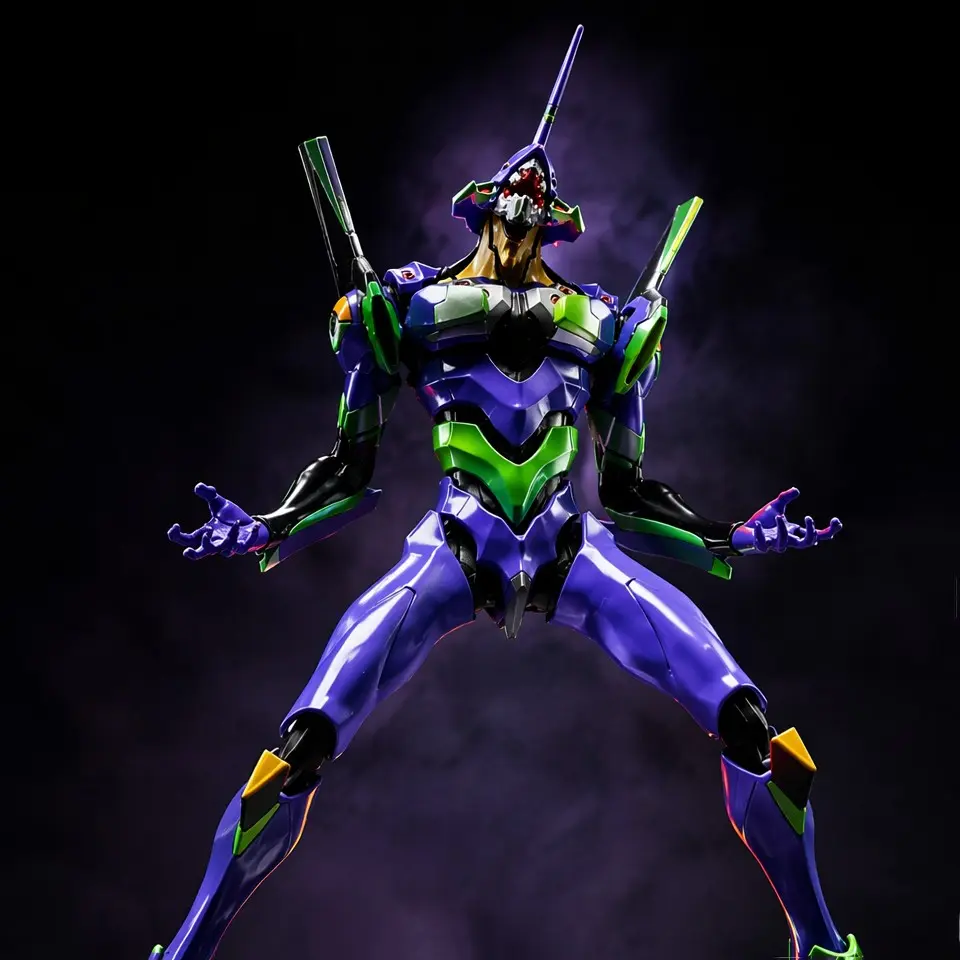 Eva Evangelion Berserker Unit-01 Large Figure, Figurine, 30cm Height, Detailed Armor, Jointed, Transparent Base, Collectible Model, Gift for Anime Fans