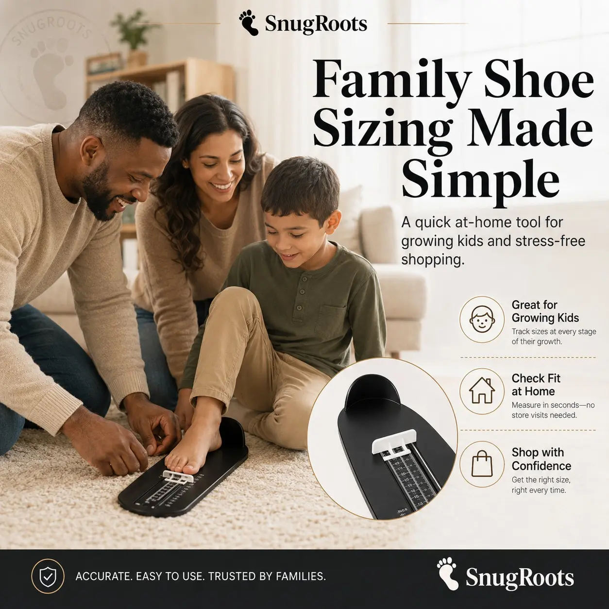 1PC Shoe Size Measuring Tool, Foot Measurement Device, Shoe Sizer Gauge, Kids Foot Measuring Ruler, Adult Foot Measure, Shoe Fitting Tool, Foot Length Measure, Shoe Accessories, Home Shoe Fitting Tool, Accurate Foot Gauge, Kids Shoe Size Guide