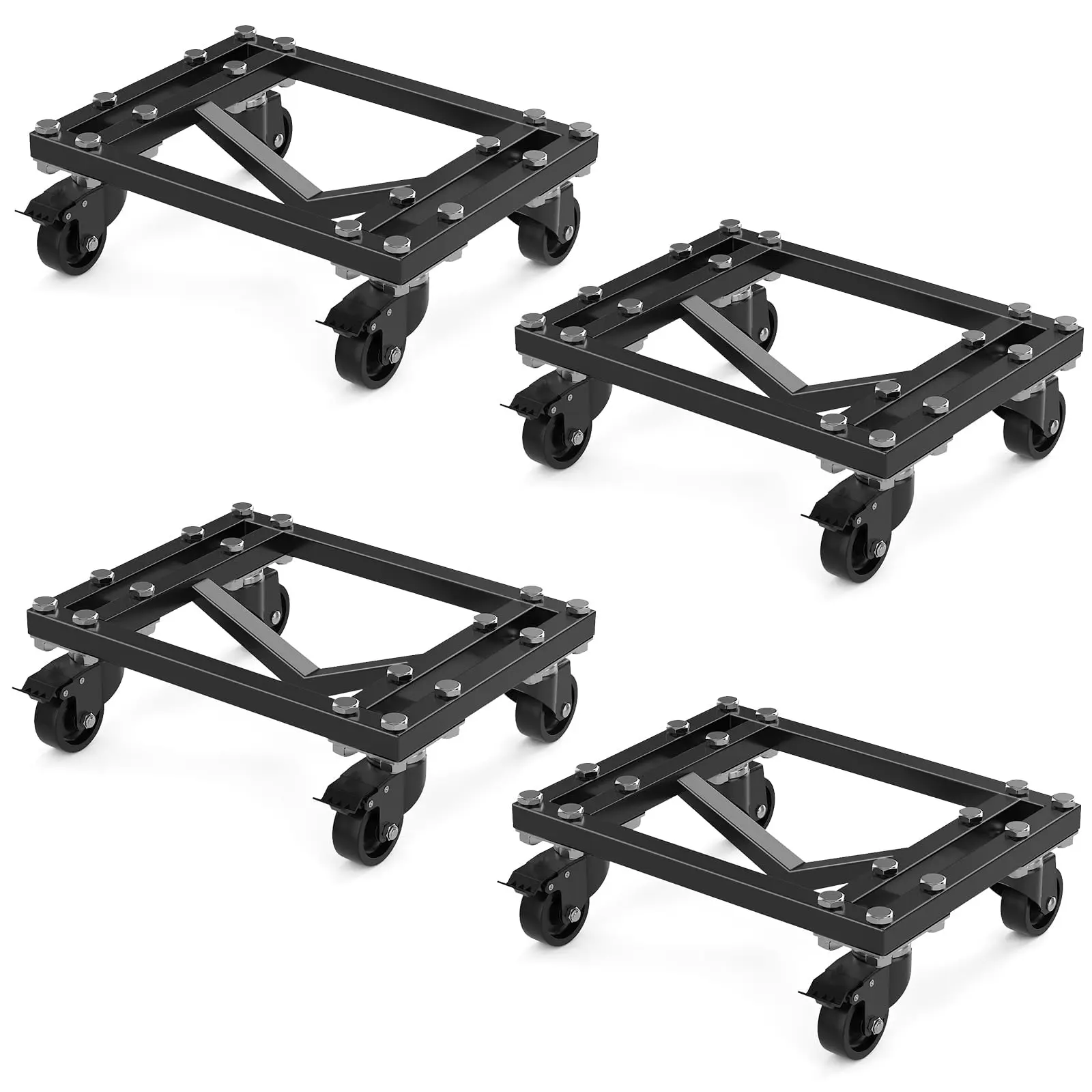 Garvee Set of 4 Heavy Duty Car Wheel Dollies, 6000 LBS Capacity with Lockable Swivel Casters, Tire Skates Vehicle Movers for Auto Shop Garage, Black