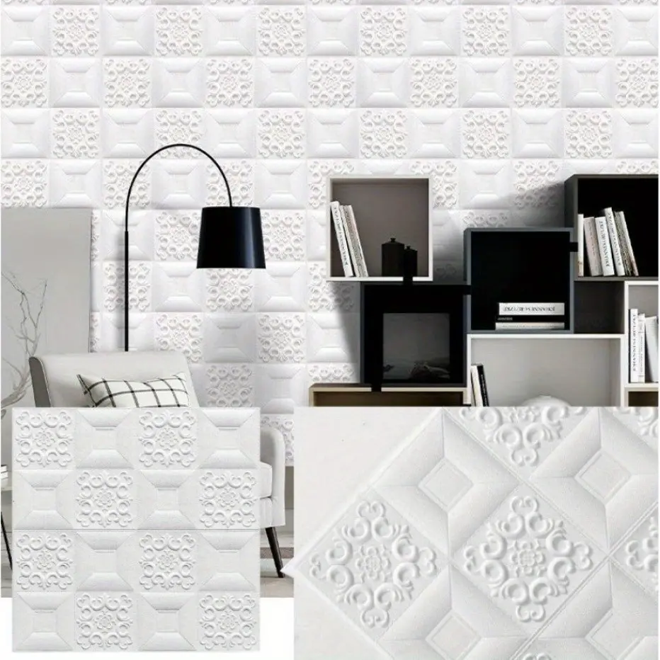 30pcs Self-Adhesive Wall Stickers, Waterproof, 35cmx35cm, Living Room Bedroom Decor, Ceiling Wallpaper, Office Dormitory Wall Art