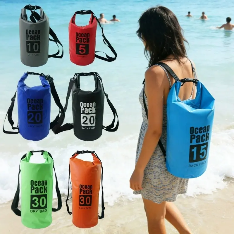 PVC Large-Capacity Boating Accessory Backpack - Outdoor Waterproof Dry-Wet Separation Bag, Convertible Single-Double Shoulder Storage for Rafting, Stream Trekking, Dry Bags Waterproof, Water Sports, Dry/Wet Split