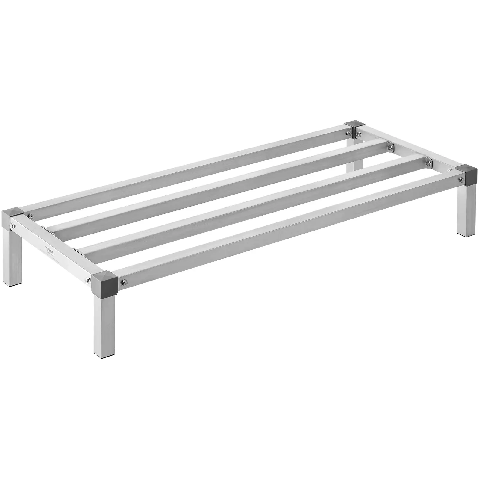 VEVOR Aluminum Dunnage Rack, 48" x 20" Commercial Food Floor Rack, 8" Off the Floor, 1000 lbs Capacity All-Welded Aluminum Storage Rack, for Storage in Restaurants, Kitchens, Garages and Vehicles