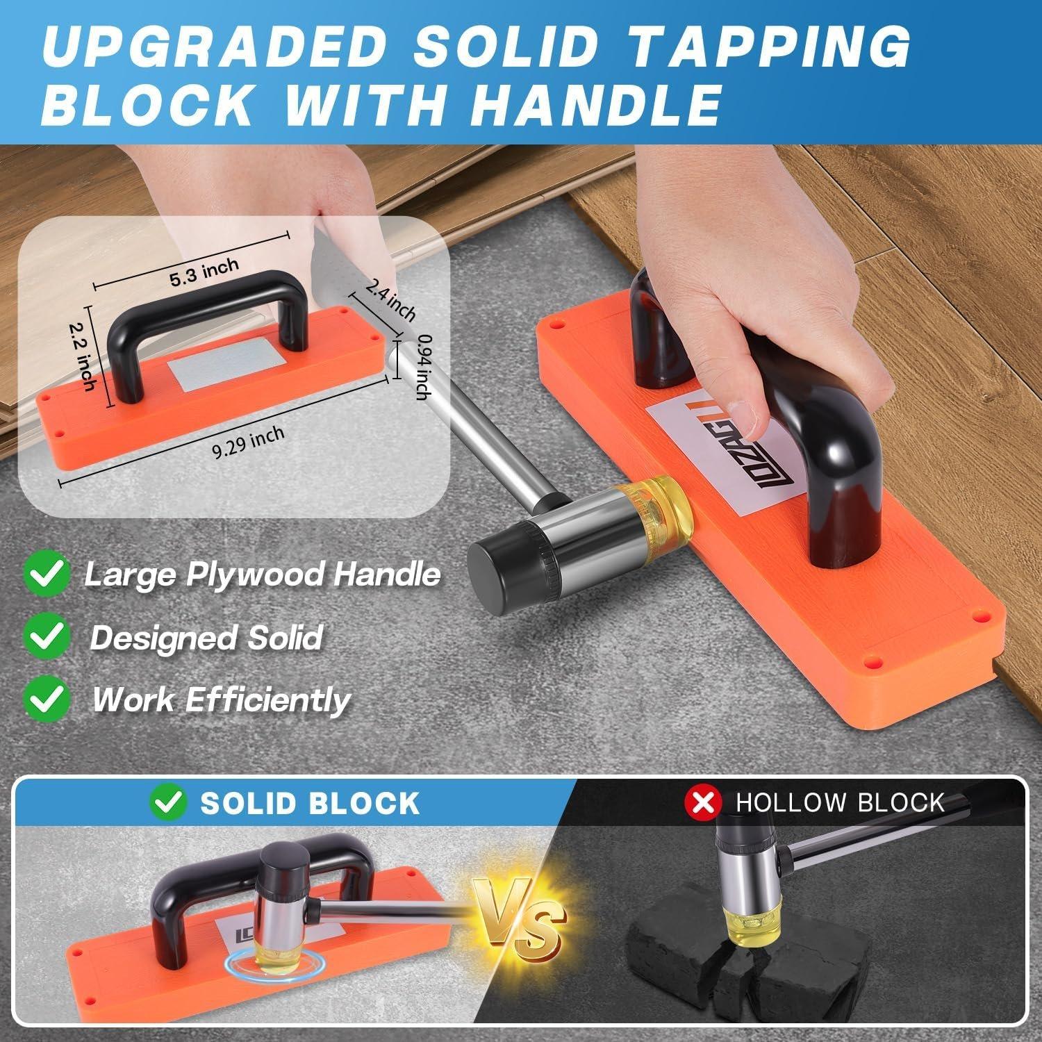 43- Laminate Flooring Tools, LVP installation kit, Vinyl Flooring Tools, Tapping Block with Handle, Spacers, Double-Faced Mallet and Pull Bar (43-) 43- Laminate Flooring Tools, LVP installation kit, Vinyl Flooring Tools, Tapping Block with Handle, Spacers, Double-Faced Mallet and Pull Bar (43-)