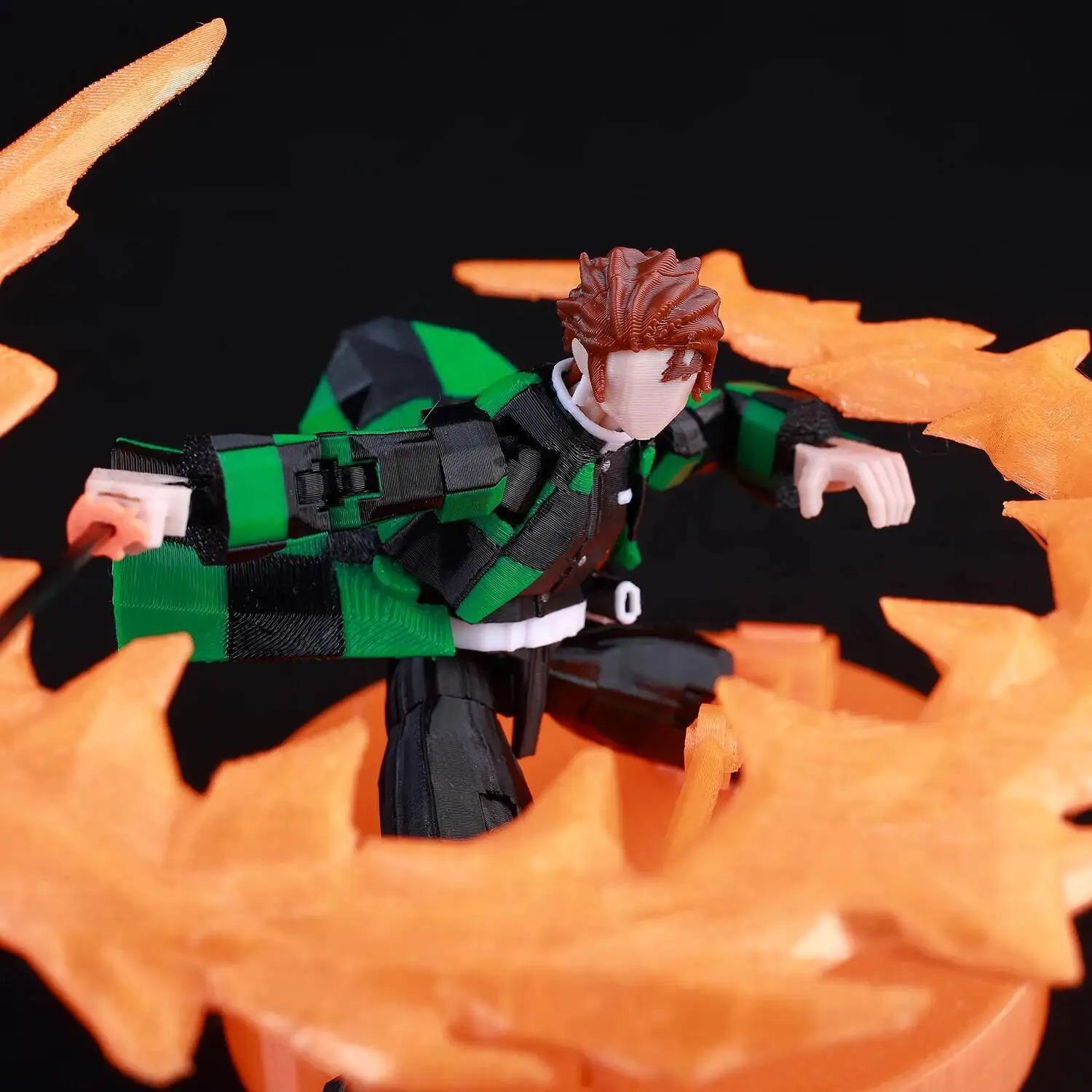 9L3D Printed Demon Slayer AKAZA Tanjiro Kamado Lucky Dummy 13 Movable Shapeshift Action Figures Mannequin Toys for Anime Fans