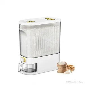 Day Gift |     5kg/10kg Clear Rice Dispenser |     Large Airtight Cereal Dispenser with Lid & Time Scale |     Food Storage Bucket for Rice, Corn, Coffee Beans, Grains, Soybeans & OatmealCC39ThreadNest Apparel