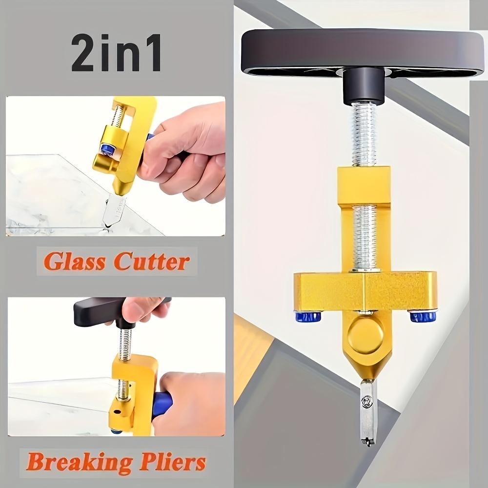 2-in-1 Glass Tile Cutter, All-in-one Glass Knife Brick Cutter, Tile Opener, Diamond Roller Glass Cutter, Sliding Glass Tile Cutter, Portable Building Cutting Tool Birthday Gift Christmas Halloween New Year's Gifts, Gift for Friends! Easter Gift