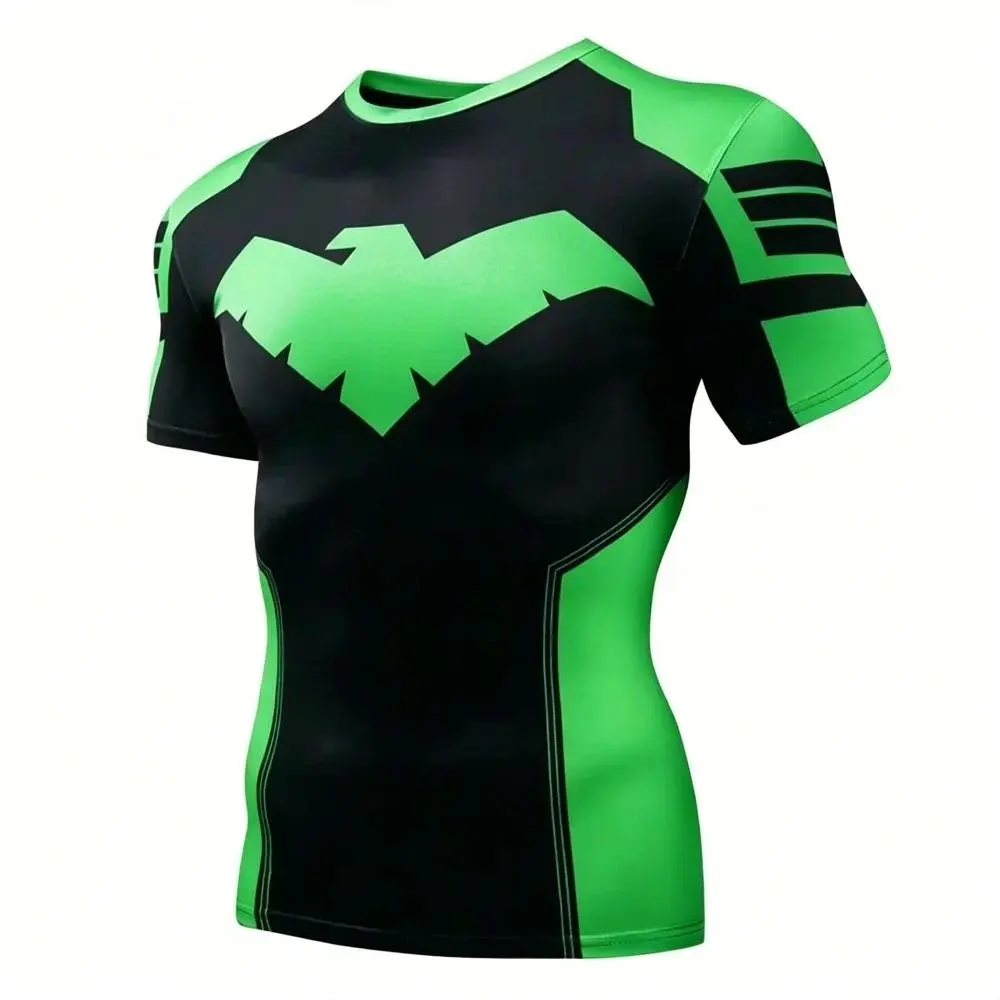 Sports Compression Short-sleeve T-shirt Breathable Quick-dry Graphic Print Comfortable Fit Daily Training