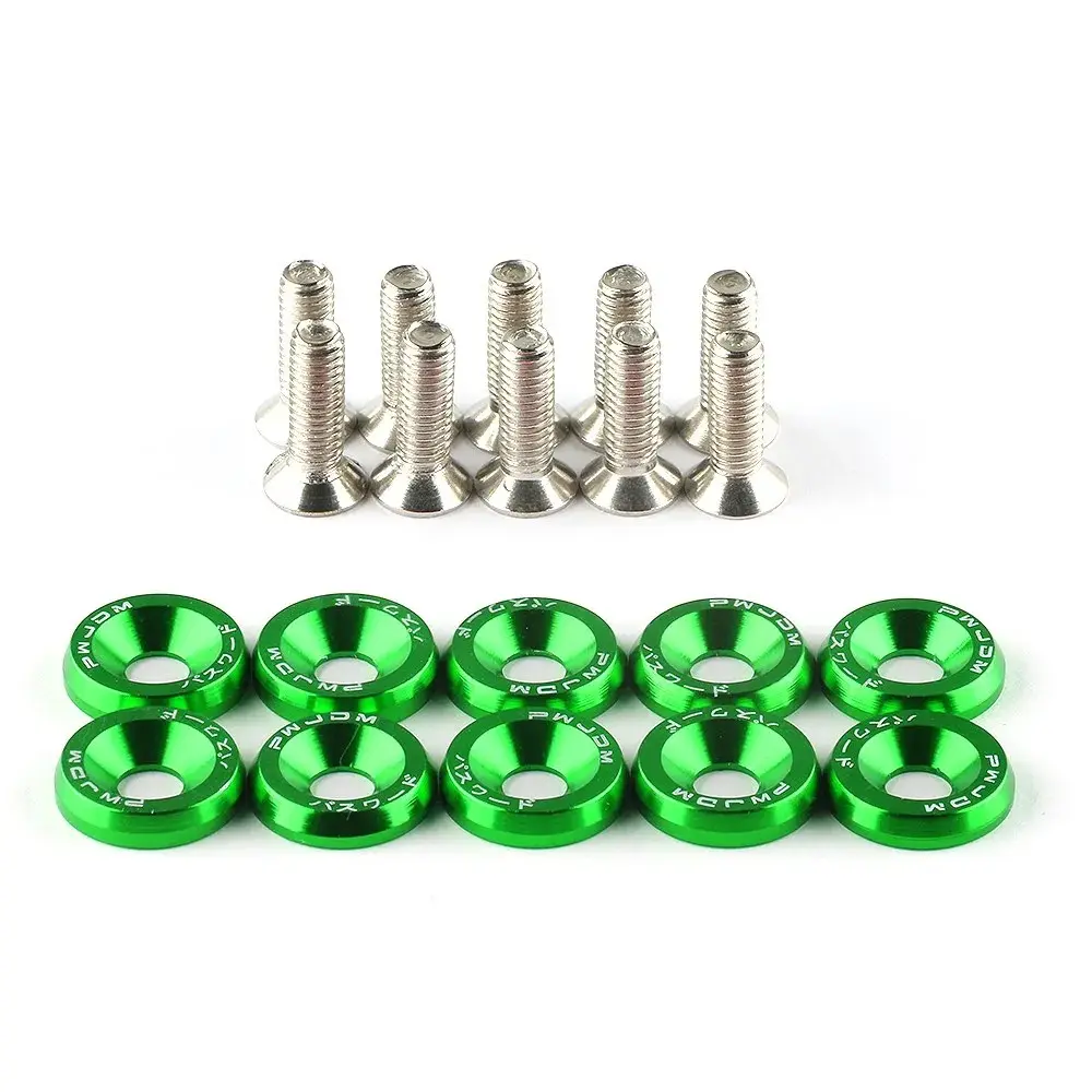10pcs Universal M6 Screws Modified Hexagonal Fasteners Set Mudguard Washers Bumper Engine Concave Screws M6 Bolts Universal Motorcycle Handle Accessories