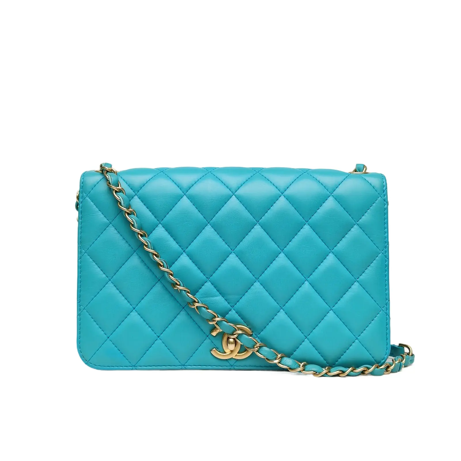 Pre-owned CHANEL Blue 2019 Gold Hardware quilted flap Blue P226765556
