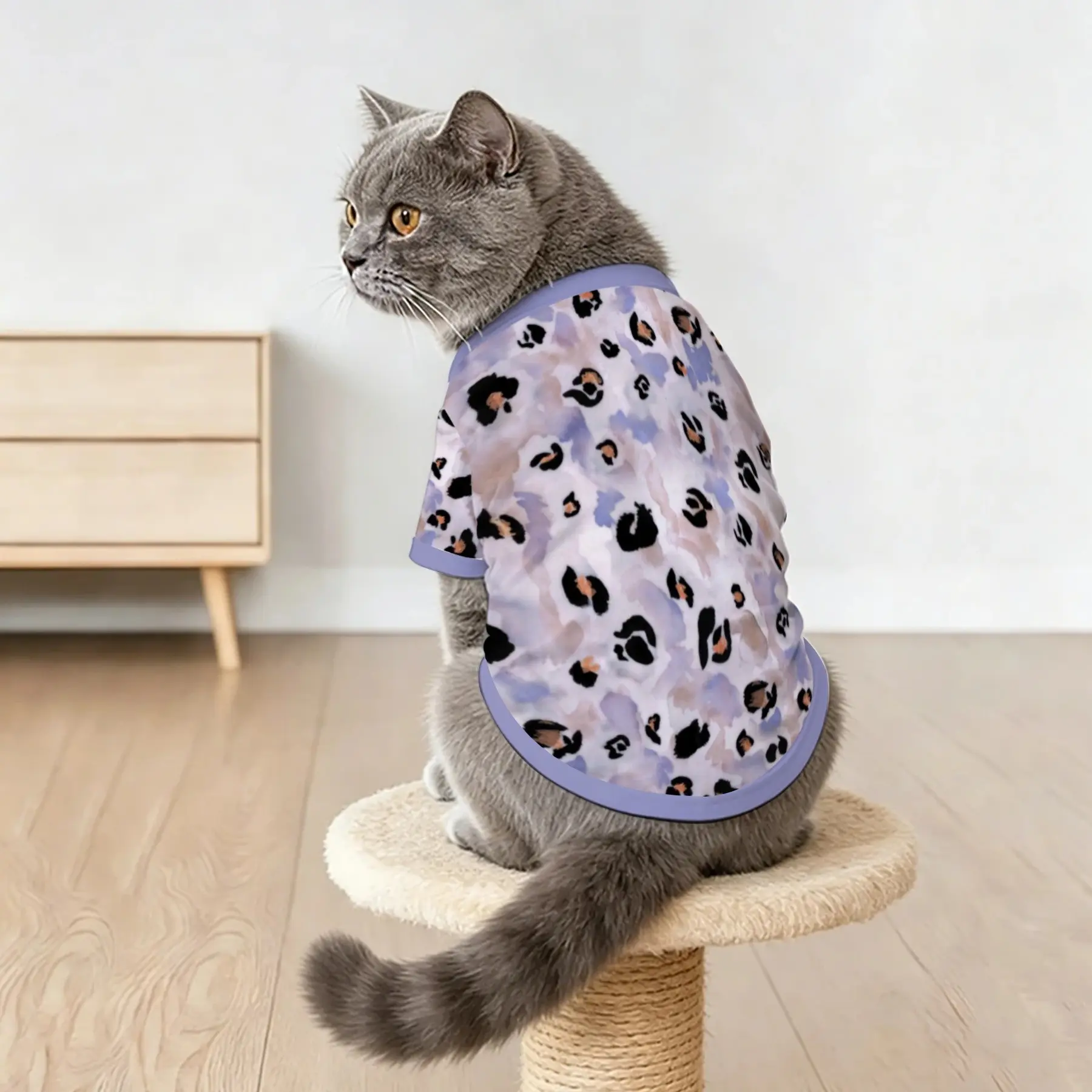 Leopard Print Pet Tank Top, Lightweight Summer Vest for Dogs & Cats, Perfect Gift for Outdoor Activities, Stylish Comfortable Pet Clothing