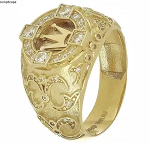 Assorted Luxury Gold Plated Men’s Statement Ring Collection, Heraldic Coat of Arms Signet, Onyx Inlaid, Blue Gemstone & Crown Engraved Wide Band Rings, Bold Retro Hip-Hop Finger Jewelry for Formal Wear, Street Style & Special Occasion Gifting