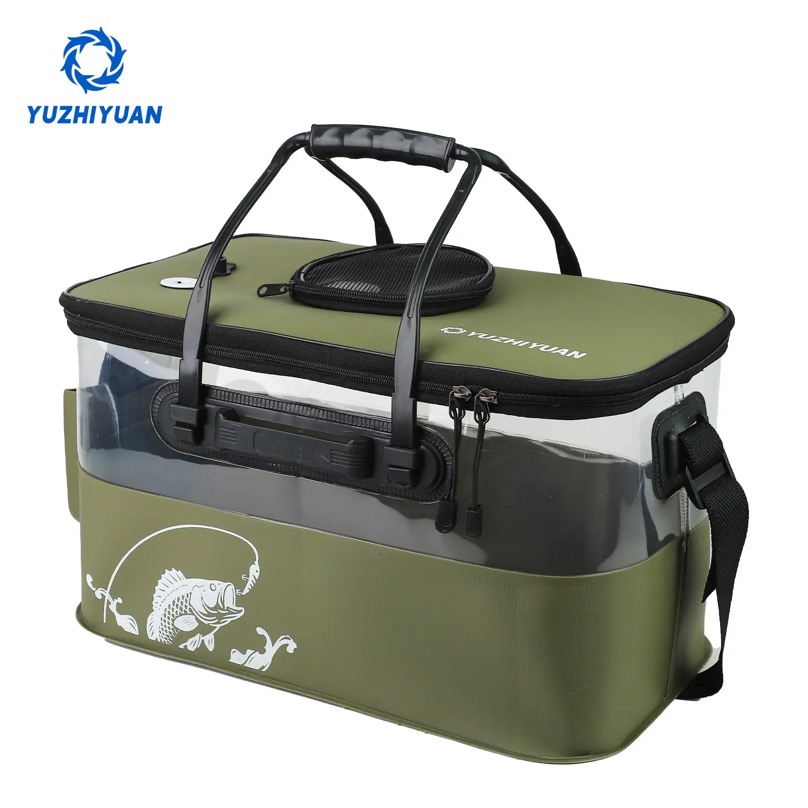 Transparent Eva Fishing Bucket, Foldable Large Capacity Container, Durable Storage for Camping, Fishing, Exploring, Holds Fish, Bait, Water