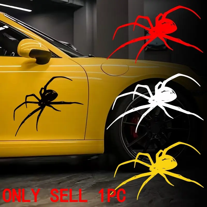 1PC Terrifying Oversized Spider-design Car Stickers, Car Decal, Decal for Cars: Waterproof, Hard-wearing and UV-resistant, with Colour That Won’t Fade; Suitable for Car Windows, Doors and Bumpers; The Perfect Choice for Halloween-themed Decorations.